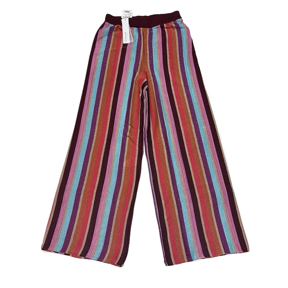 NEW DRESS TO Rio de Janeiro Womens Small Magic Stripe Metallic Knit Pants $190 - Picture 4 of 10